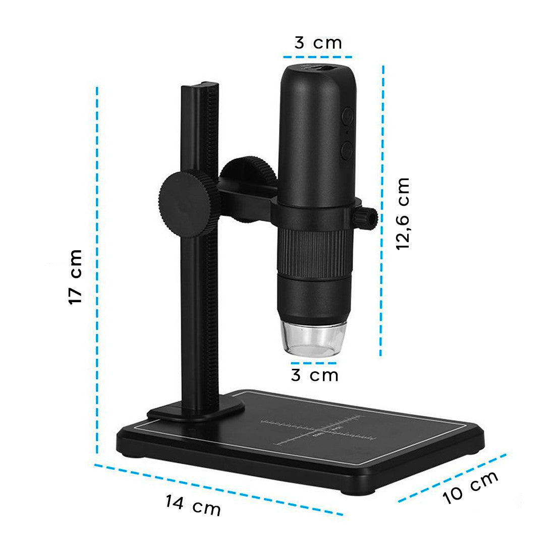Microscope numérique Wi-Fi LED, grossissement 50x 1000x, résolution HD, Portable