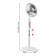 Poêle électrique Parabole 49cm fibre de carbone sur pied 450W et 900W oscillant
