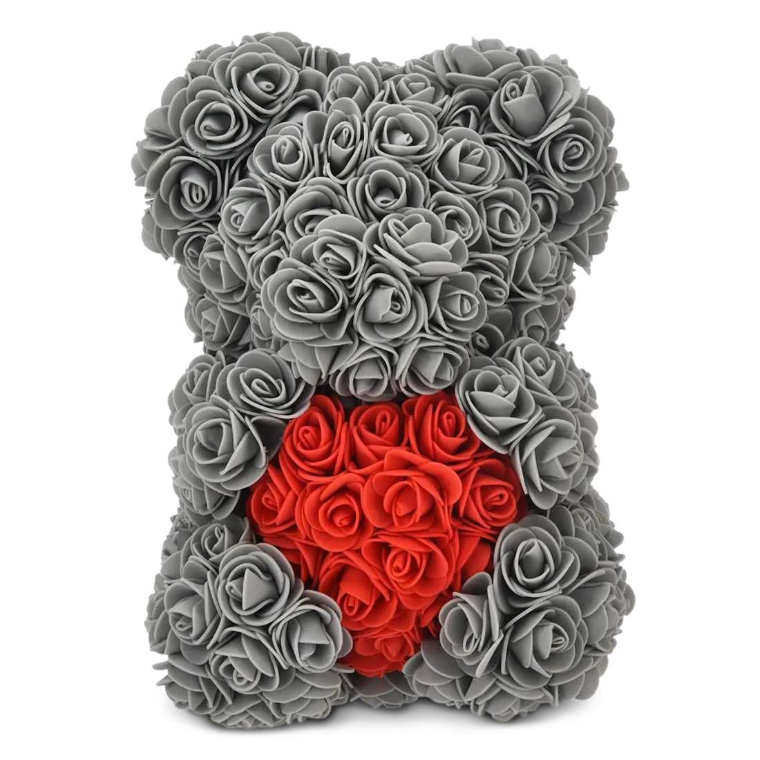 Ours Rose Artificiel H25cm avec Emballage Transparent, Idée Cadeau