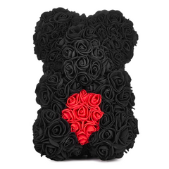 Ours Rose Artificiel H25cm avec Emballage Transparent, Idée Cadeau
