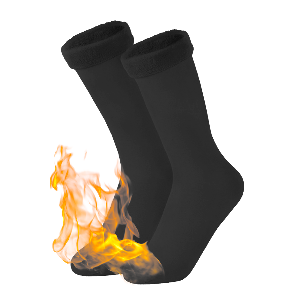 Pack 4 paires chaussettes thermiques 3 noires et 1 beige unisexe taille unique