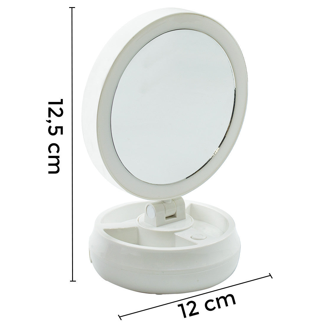Miroir cosmétique rétroéclairé à LED double face avec zoom 1X e 10X rechargeable