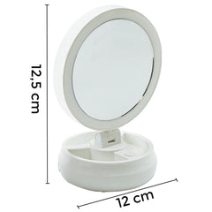 Miroir cosmétique rétroéclairé à LED double face avec zoom 1X e 10X rechargeable