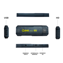 TV Stick Android Ultra HD connexion Wi-Fi télécommande avec pour carte SD