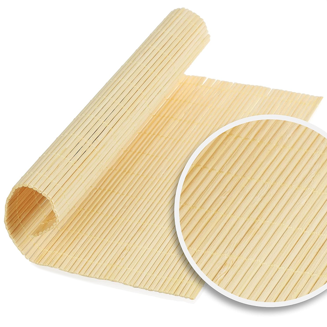 Service Sushi 2 personnes 10 pièces tapis bambou assiette ardoise baguettes bols