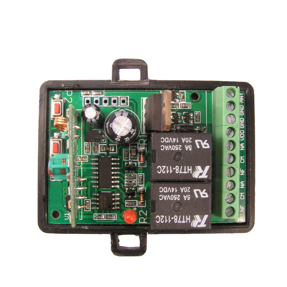 Récepteur 2 télécommandes universelles de 2 canaux 433 MHz portail automatique
