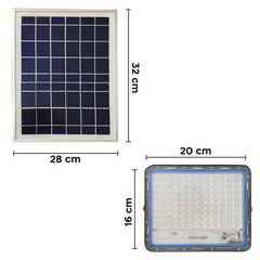 Projecteur LED Panneau Solaire Rechargeable 100W 101138 Télécommande IP66