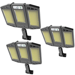 3 projecteurs solaires 384 LED SMD capteur de mouvement et télécommande HS-V97