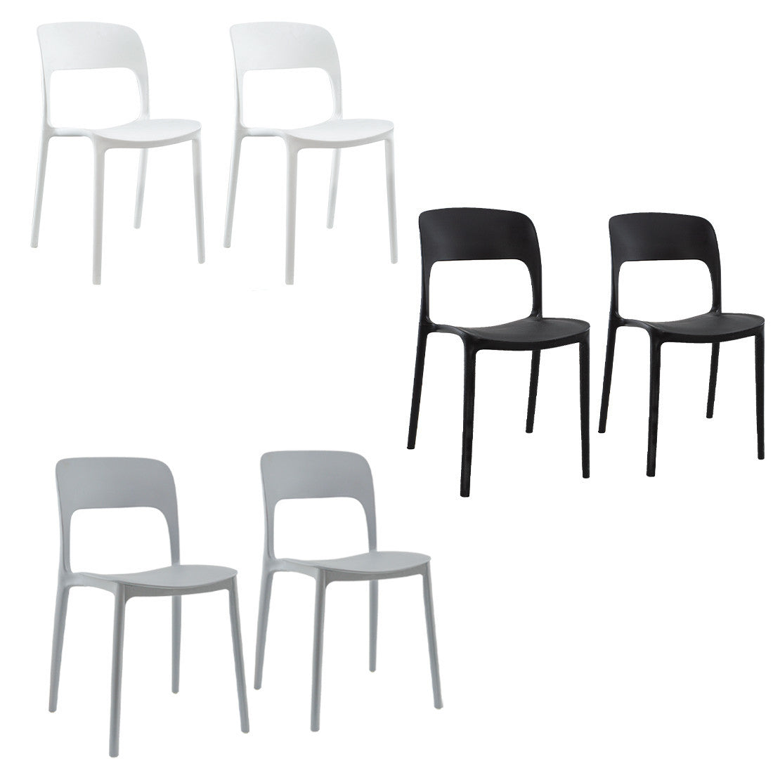 Lot 2 chaises STYLE polypropylène design moderne empilables Home Bar Restaurant