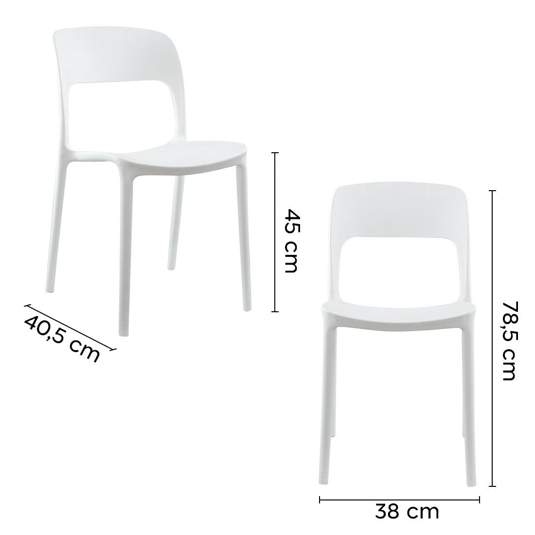 Lot 2 chaises STYLE polypropylène design moderne empilables Home Bar Restaurant