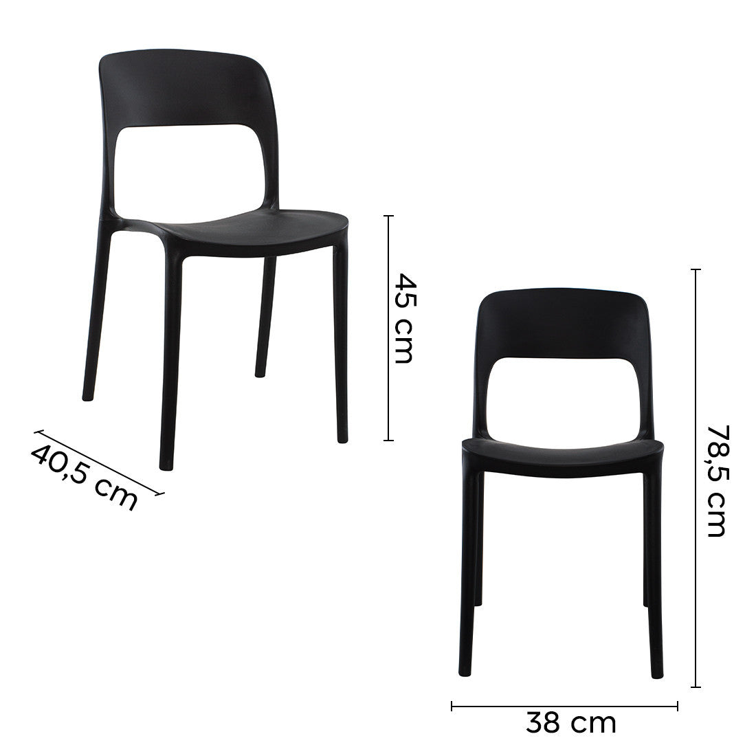 Lot 2 chaises STYLE polypropylène design moderne empilables Home Bar Restaurant