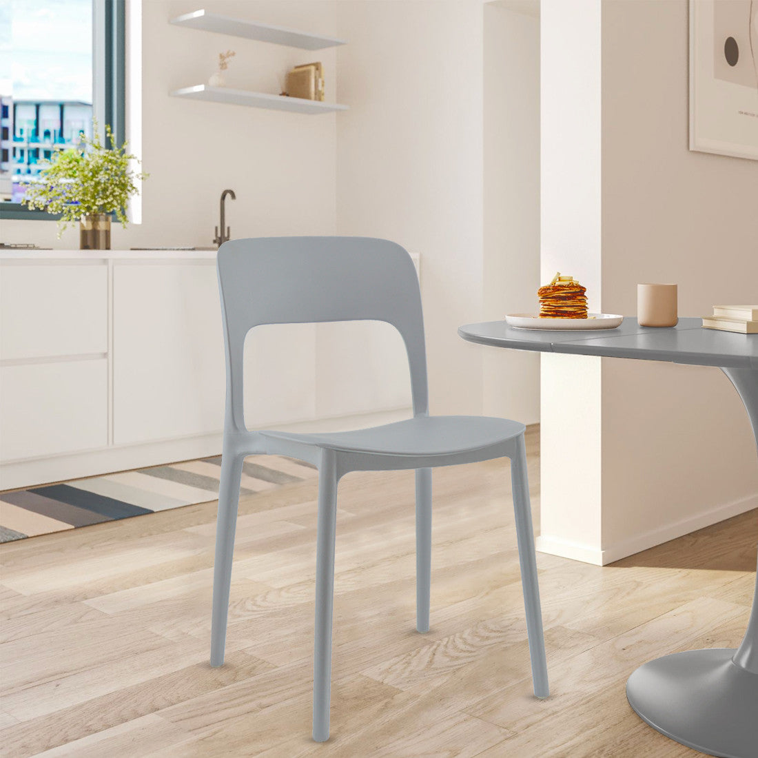 Pack 4 chaises STYLE polypropylène Design moderne empilables Home Bar Restaurant