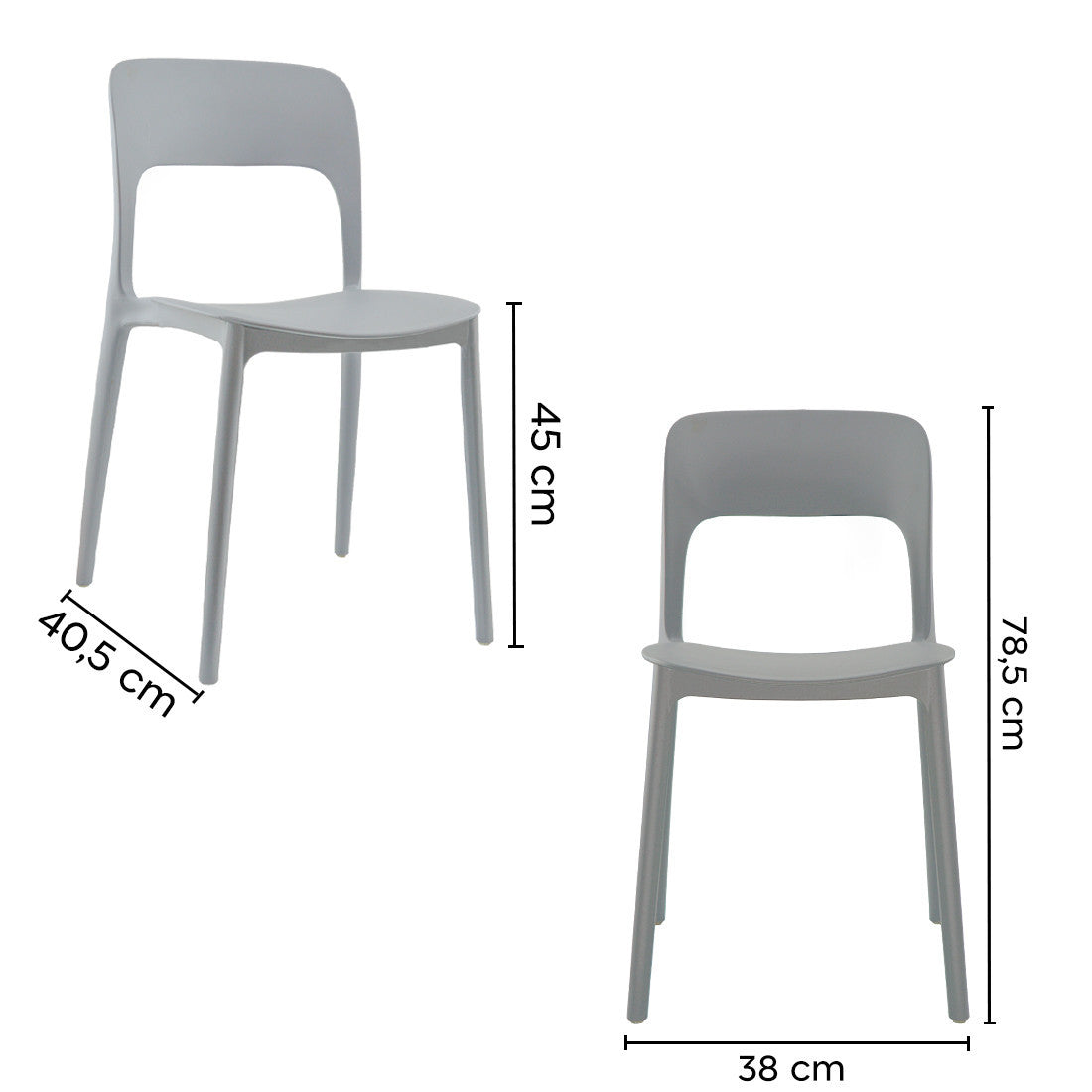 Pack 4 chaises STYLE polypropylène Design moderne empilables Home Bar Restaurant