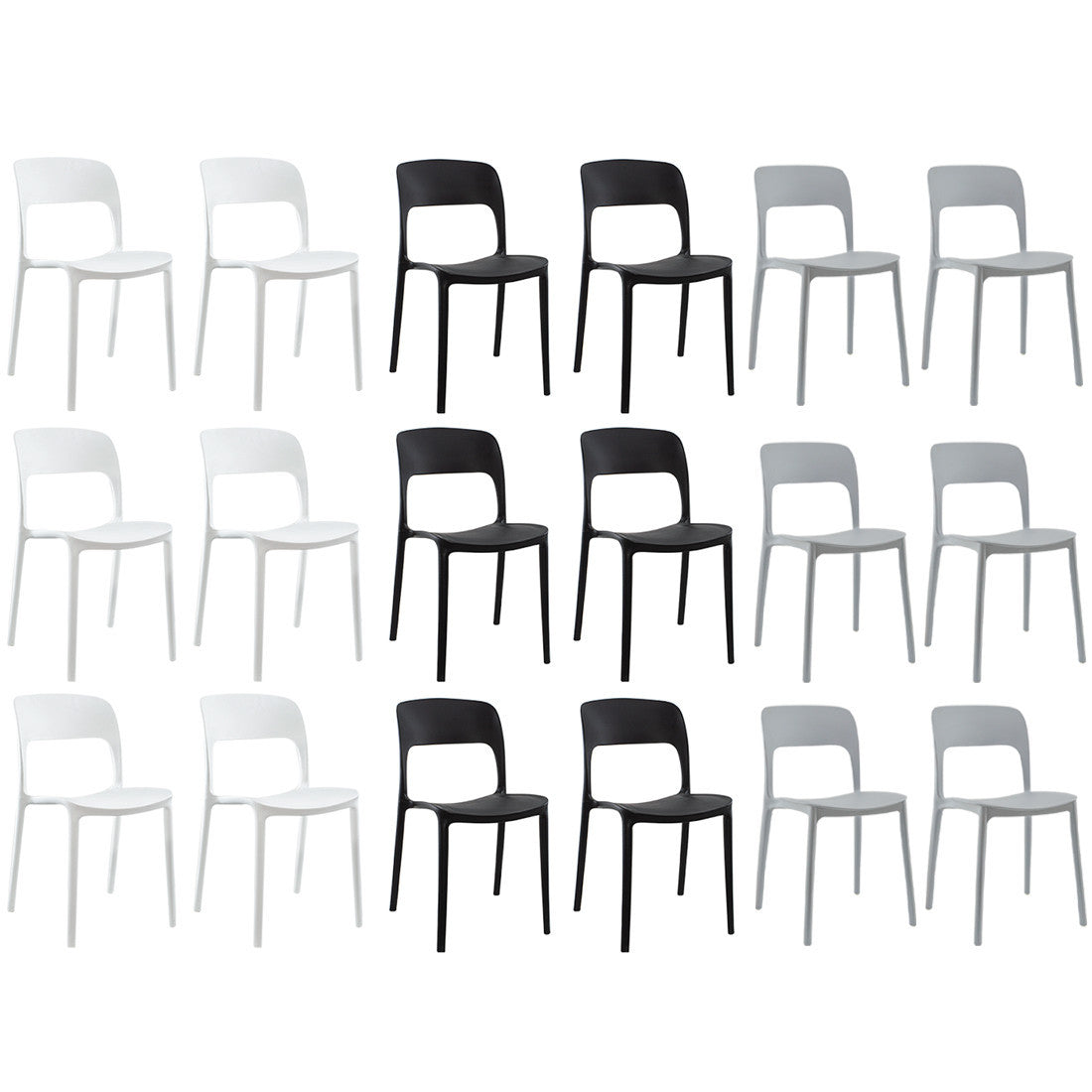 Pack 6 chaises STYLE polypropylène Design moderne empilables Home Bar Restaurant