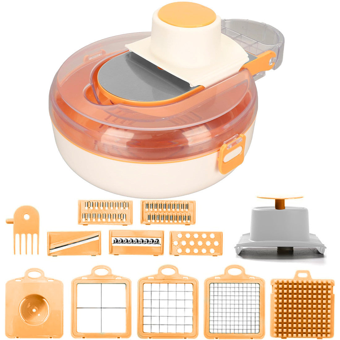 Hachoir à viande Multifonction 9 en 1 Râpe, Broyeur et Coupe Accessoires Inclus