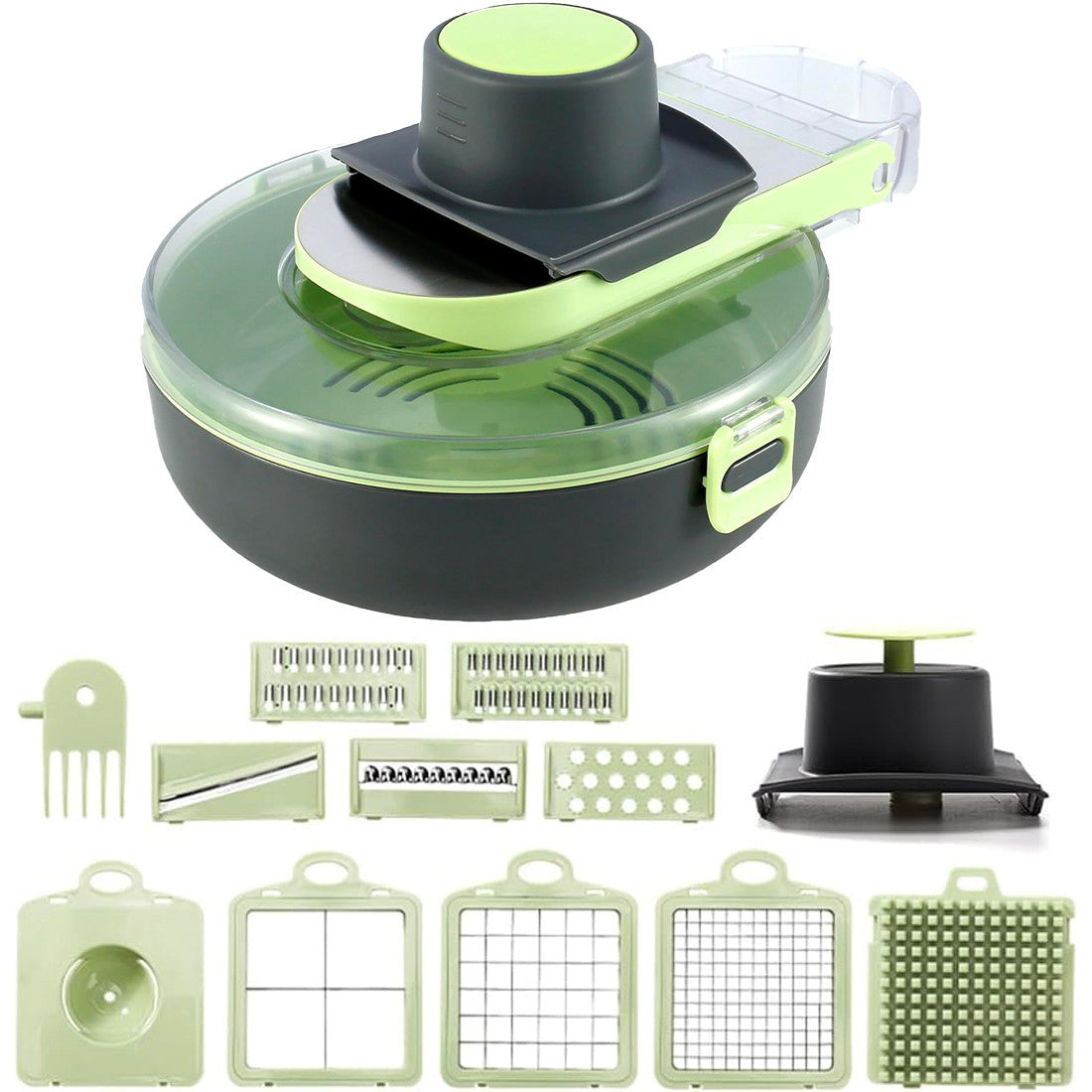 Hachoir à viande Multifonction 9 en 1 Râpe, Broyeur et Coupe Accessoires Inclus