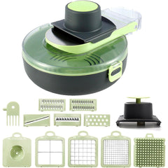 Hachoir à viande Multifonction 9 en 1 Râpe, Broyeur et Coupe Accessoires Inclus