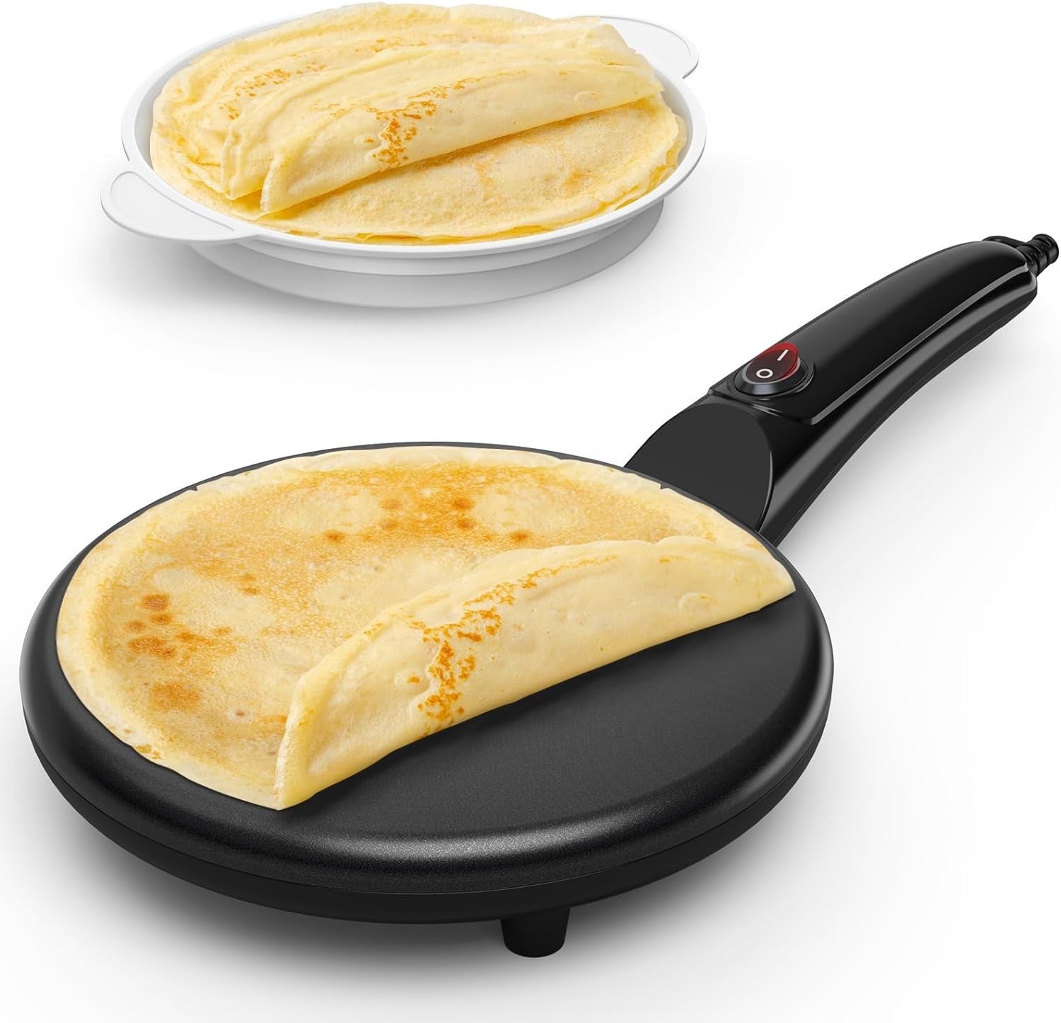 Poêle à crêpes et crêpière électrique avec revêtement antiadhésif de 600W