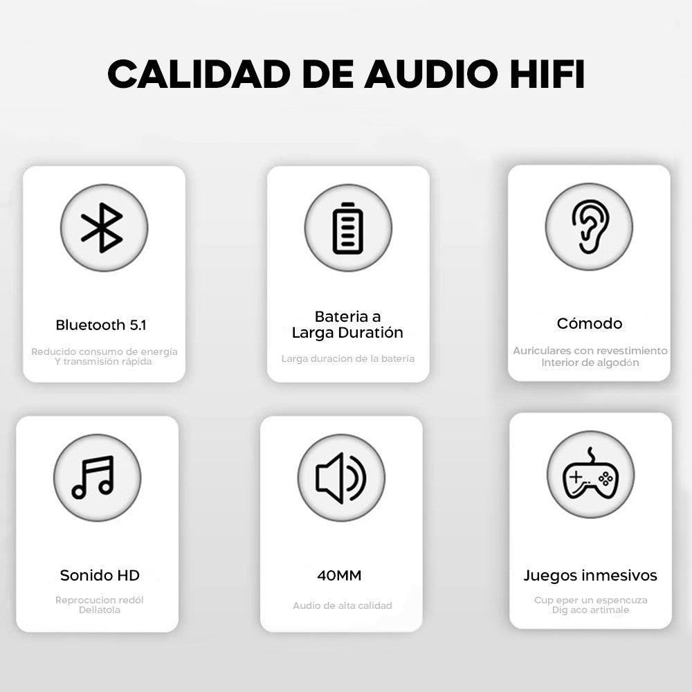 Écouteurs Bluetooth 5.3 sans fil avec son stéréo rechargeable