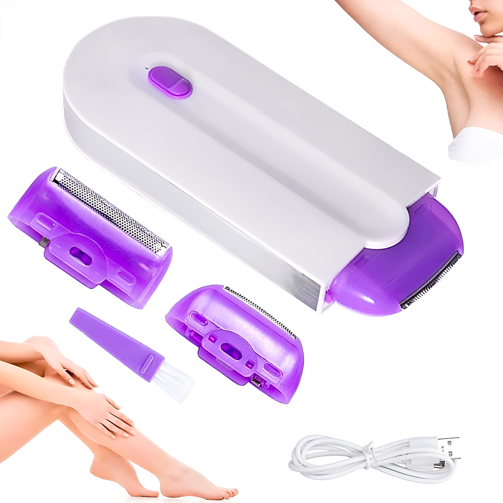 Épilation faciale corporelle portable rechargeable par USB avec lumière 2 têtes