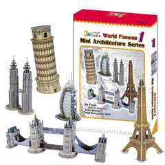 Puzzle 3D monuments du monde, mini-architectures jouets de différents modèles