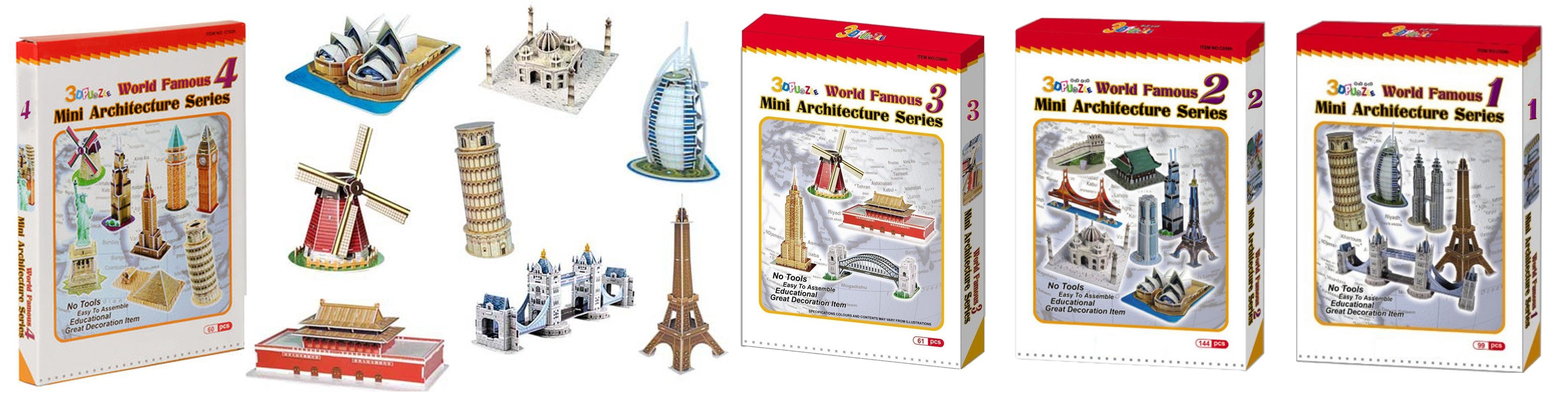 Puzzle 3D monuments du monde, mini-architectures jouets de différents modèles