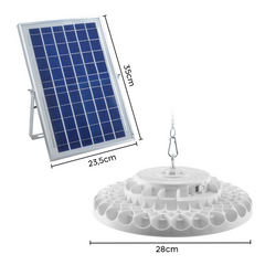 Lampe Plafoniera 156 LED 200W 6000mAh IP66 avec Panneau Solaire et Télécommande