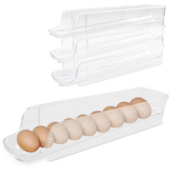 3 Porte-œufs réfrigérateur Empilables Distributeur d'œufs plastique transparent