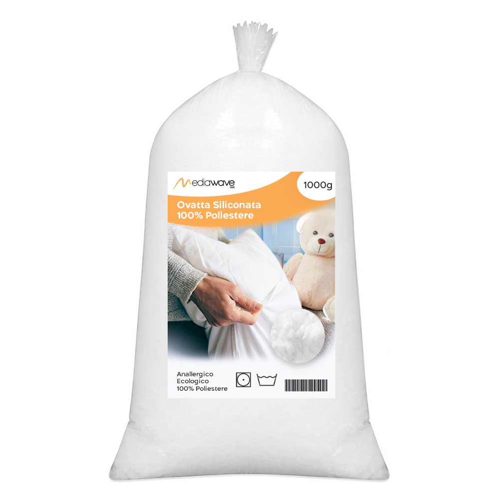 Ouate siliconée polyester de 1 kg pour le rembourrage de peluches et coussins