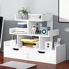 Organisateur bureau compartiments Blanc Bibliothèque Polyvalente ÉtagèresTiroirs