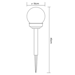 Lampe Sphérique Rechargeable Solaire 15cm pour l'Extérieur avec Piquet de Jardin