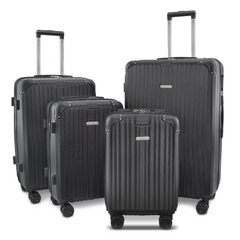 4 valises Trolley KAYLA coque rigide 4 roues pivotantes de 18", 20", 24" et 28"