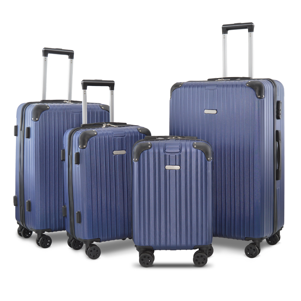 4 valises Trolley KAYLA coque rigide 4 roues pivotantes de 18", 20", 24" et 28"