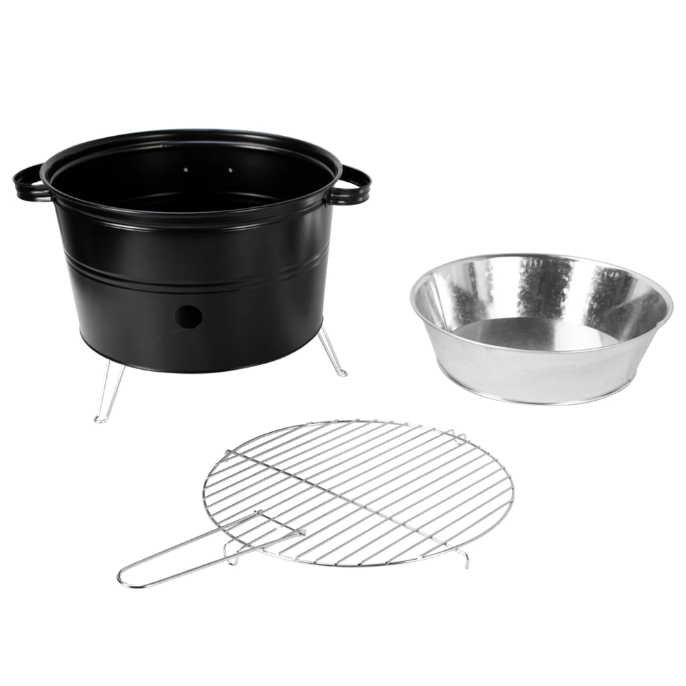 Barbecue à charbon de table rond de 35 cm avec grille portable pour le camping