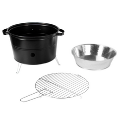 Barbecue à charbon de table rond de 35 cm avec grille portable pour le camping