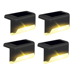 Lot de 4 lampes solaires étanches pour ampoule chaude rechargeable extérieure