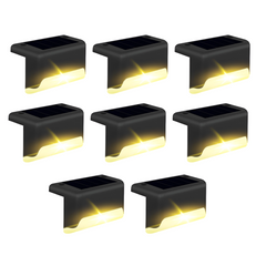 Lampe solaire rechargeable 8 pièces IP66 lumière chaude extérieur