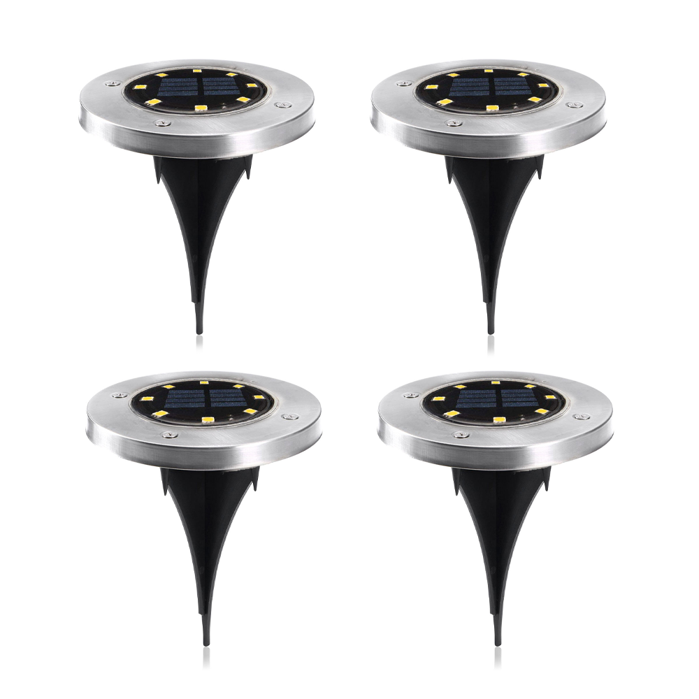 4 pz Projecteur d'Escalier Solaire 8 LED Lumière Froide Imperméable Extérieur