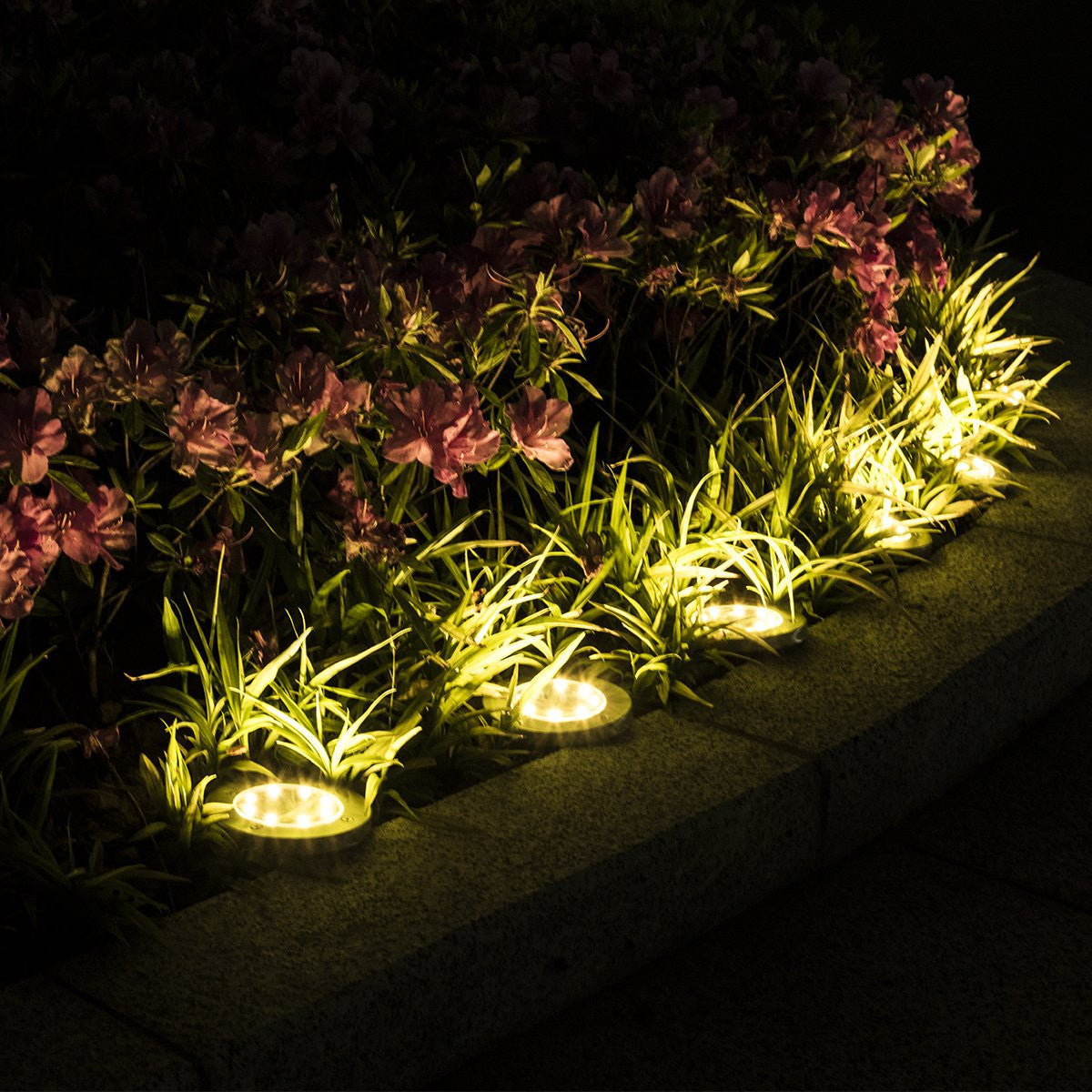 4 pz Projecteur d'Escalier Solaire 8 LED Lumière Froide Imperméable Extérieur