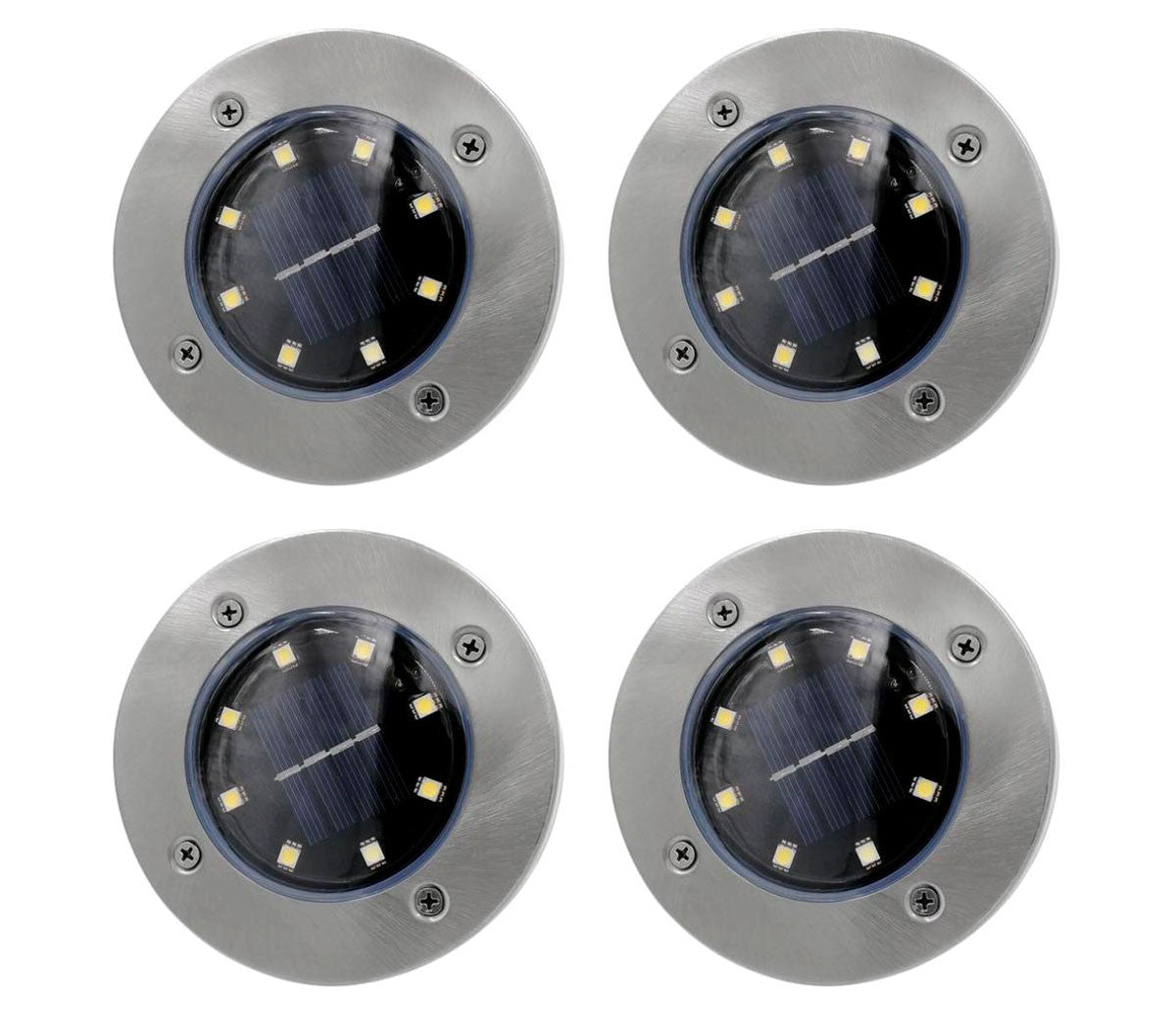 4 pz Projecteur d'Escalier Solaire 8 LED Lumière Froide Imperméable Extérieur