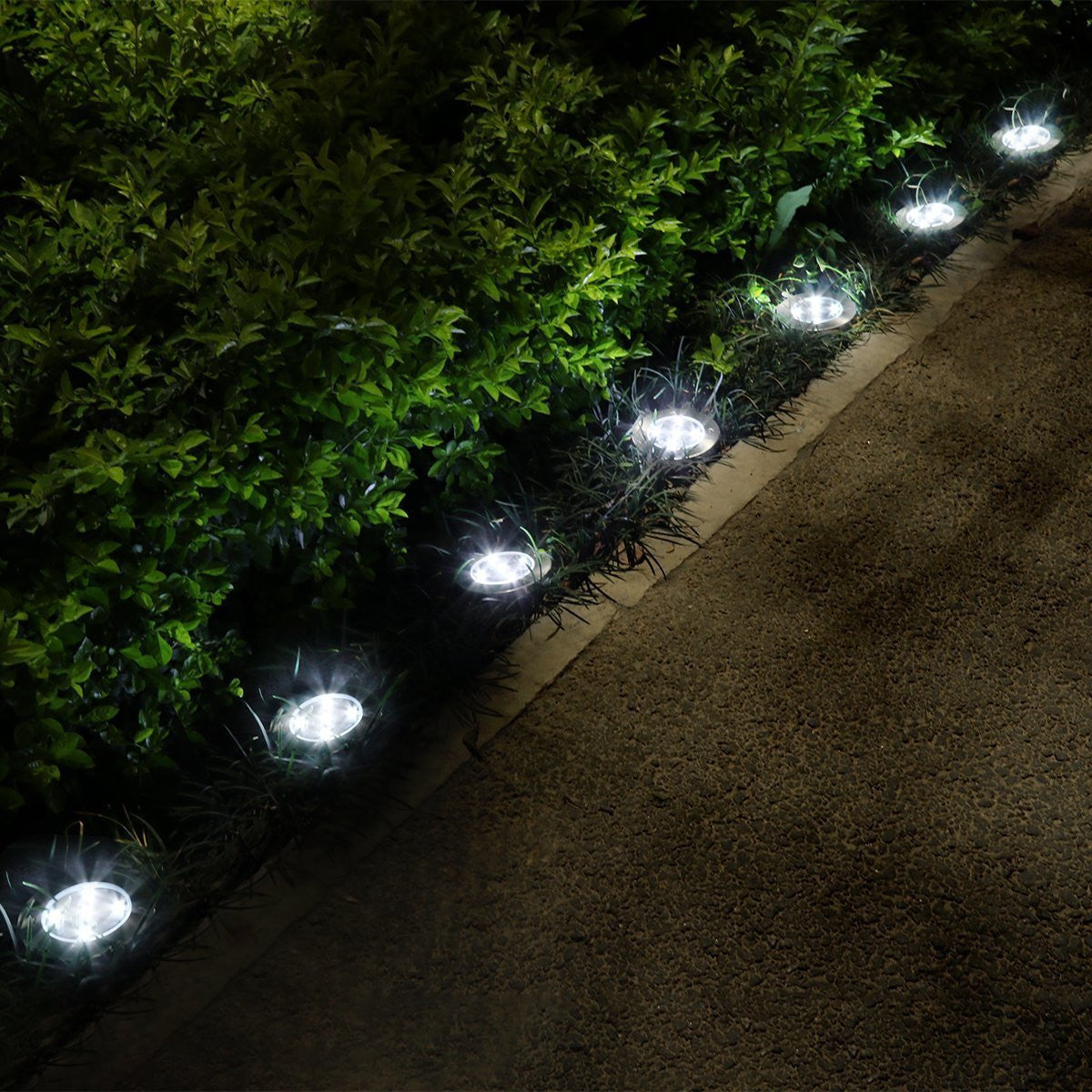 2 pz Projecteur Escalier Solaire avec 8 LED Lumière Froide Imperméable Extérieur