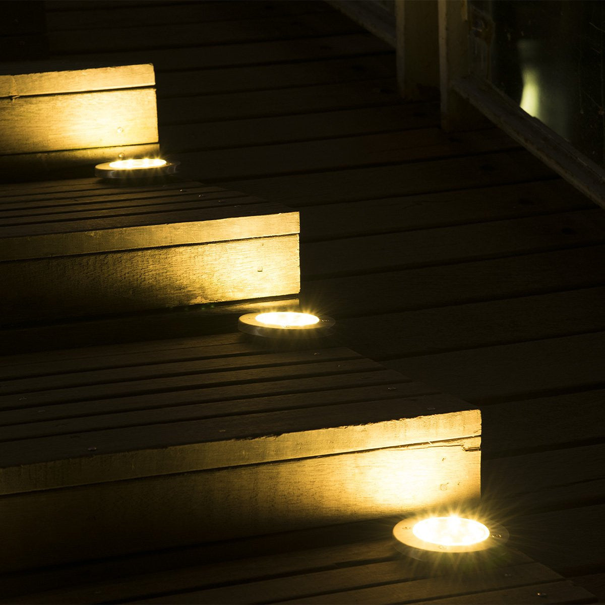 2 pz Projecteur Escalier Solaire avec 8 LED Lumière Froide Imperméable Extérieur