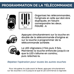4 pz Télécommande universelle 4 canaux 433 MHz multifonction poche avec crochet