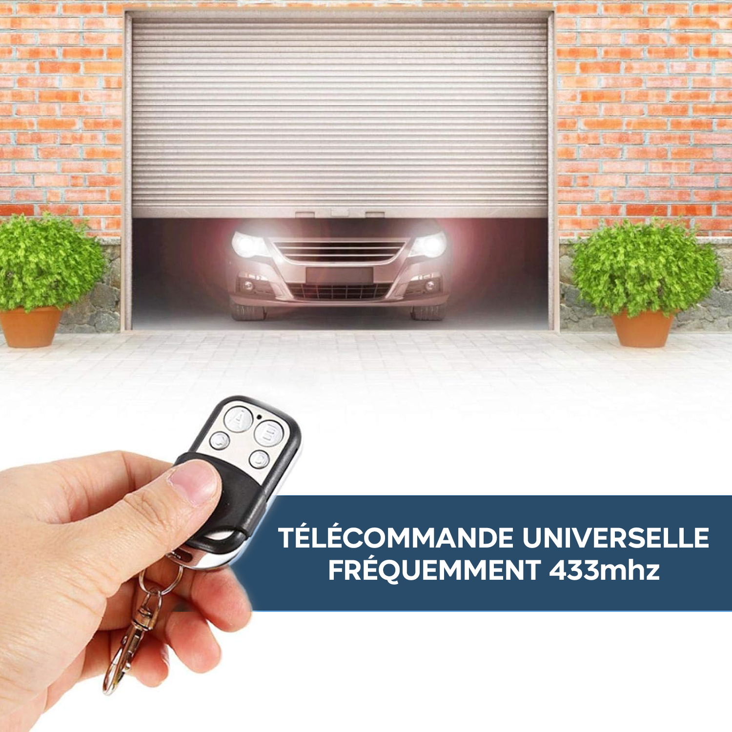 2 pz Télécommande Universelle 4 canaux 433MHz Multifonction Poche avec Crochet
