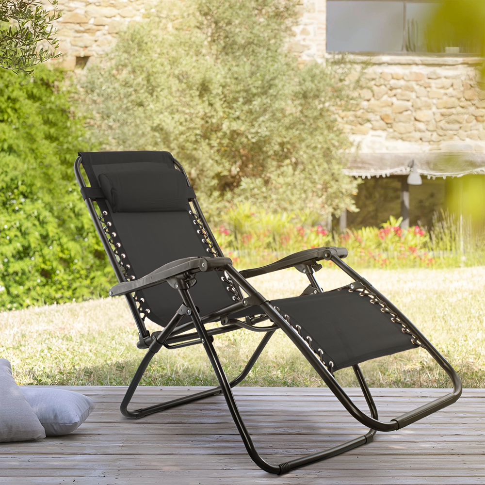 Chaise Gravita Zero pliante avec dossier inclinable fauteuil textilèneà étranger