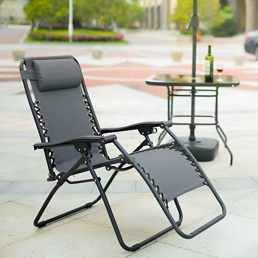 Chaise Gravita Zero pliante avec dossier inclinable fauteuil textilèneà étranger