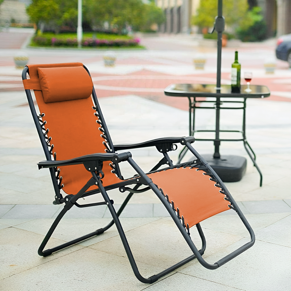 Chaise Gravita Zero pliante avec dossier inclinable fauteuil textilèneà étranger