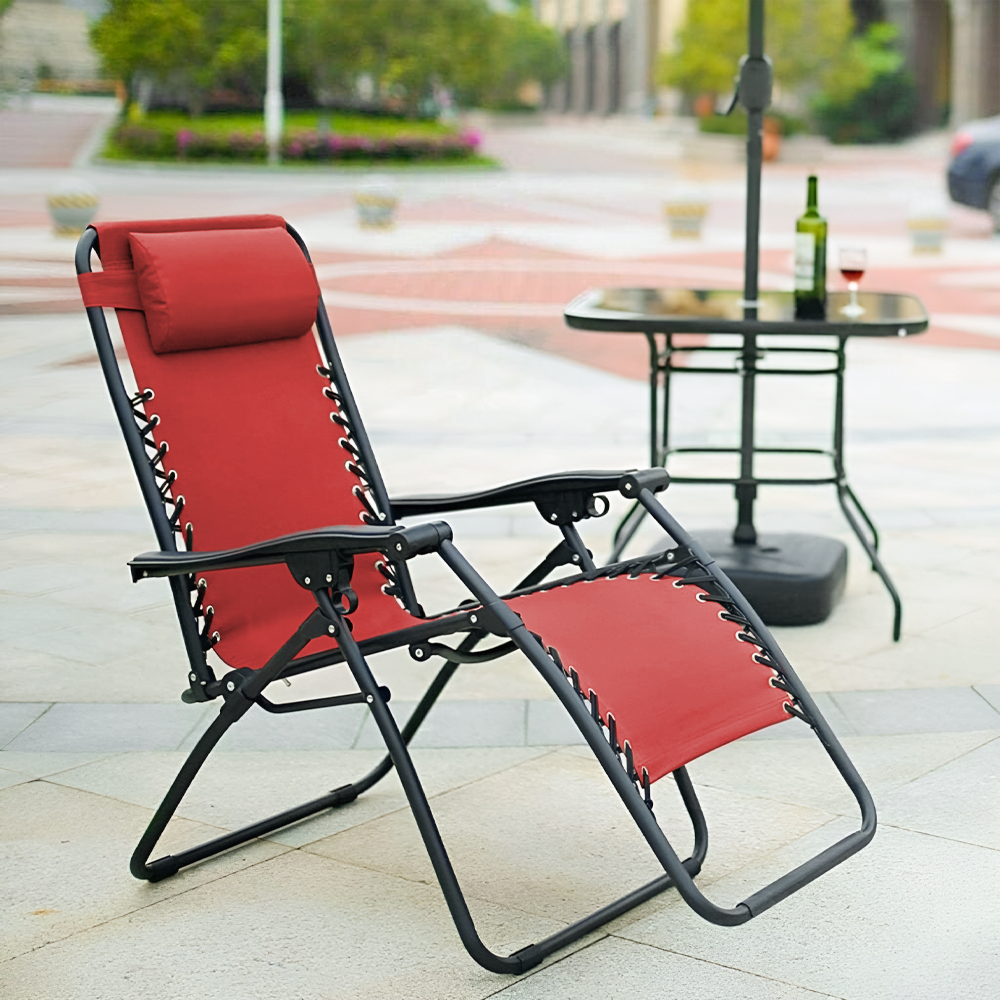 Chaise Gravita Zero pliante avec dossier inclinable fauteuil textilèneà étranger