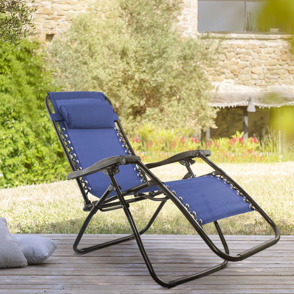 Chaise Gravita Zero pliante avec dossier inclinable fauteuil textilèneà étranger