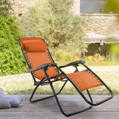 Set 2 chaises pliantes Gravità Zero avec dossier inclinable poltrona textilène